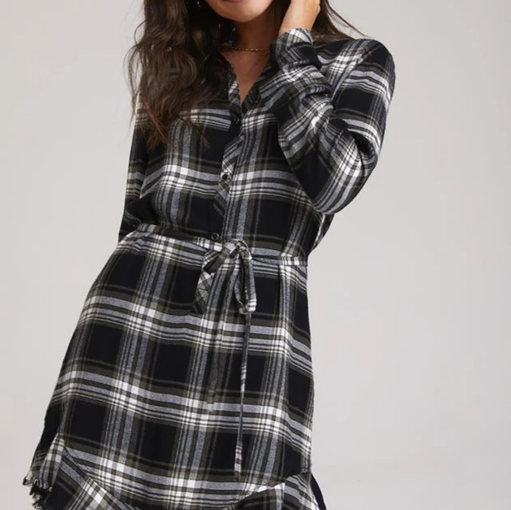 Bella Dahl Ruffle Hem Belted Dress